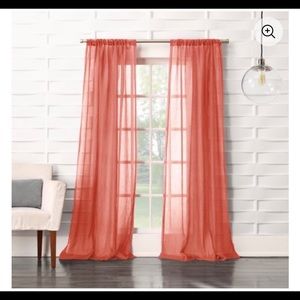 Sheer coral curtains